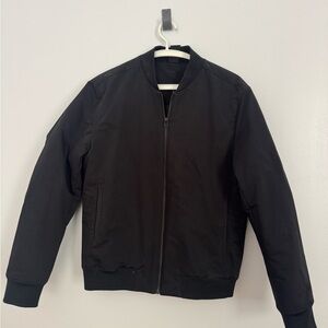 COS Black Men's Padded Insulated Bomber Jacket - Zip Front